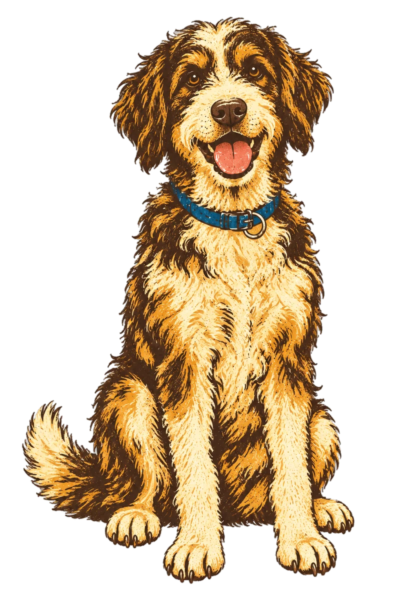 Vintage screen-print illustration representing Borderdoodle
