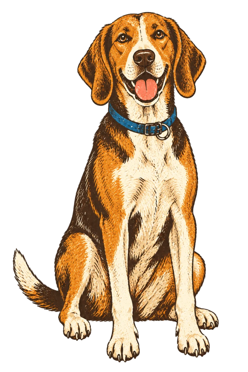 Vintage screen-print illustration representing Hound