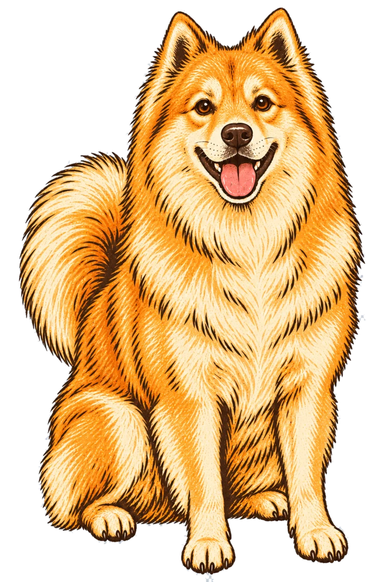 Vintage screen-print illustration representing Spitz