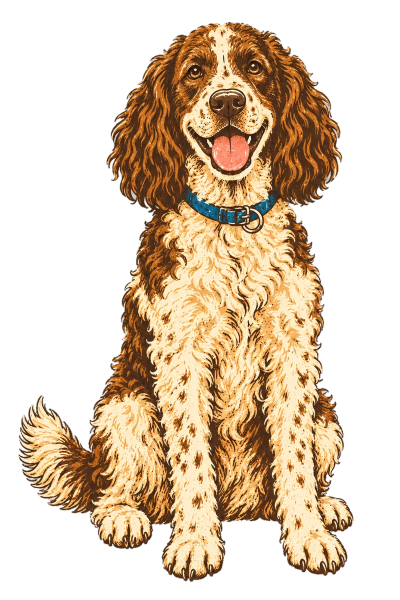 Vintage screen-print illustration representing Springerdoodle