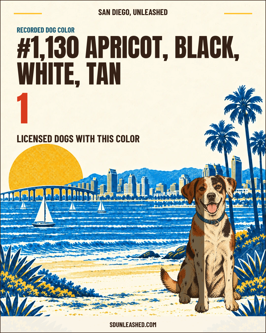 Apricot, Black, White, Tan share card