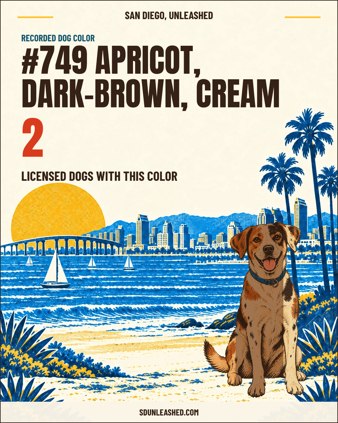 Apricot, Dark-brown, Cream share card