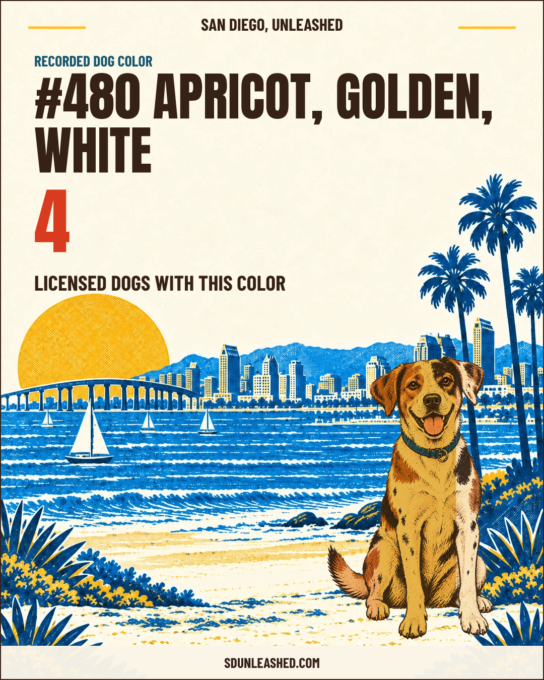 Apricot, Golden, White share card