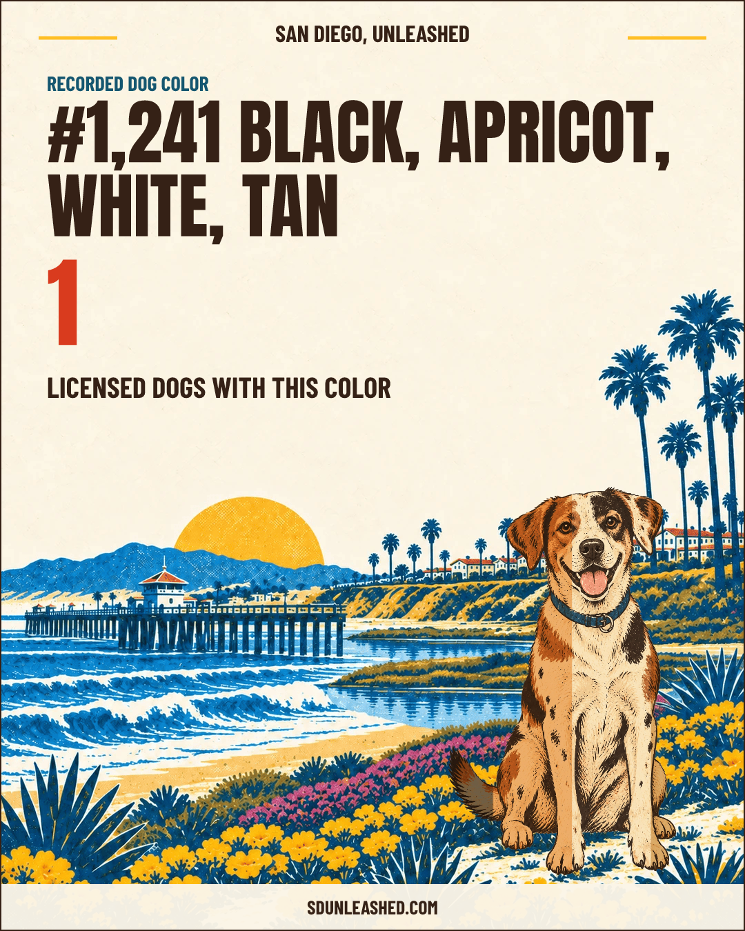 Black, Apricot, White, Tan share card