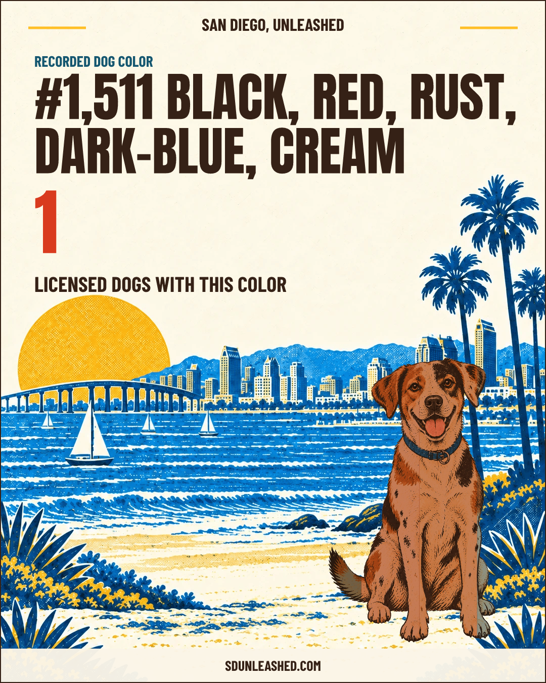 Black, Red, Rust, Dark-blue, Cream share card
