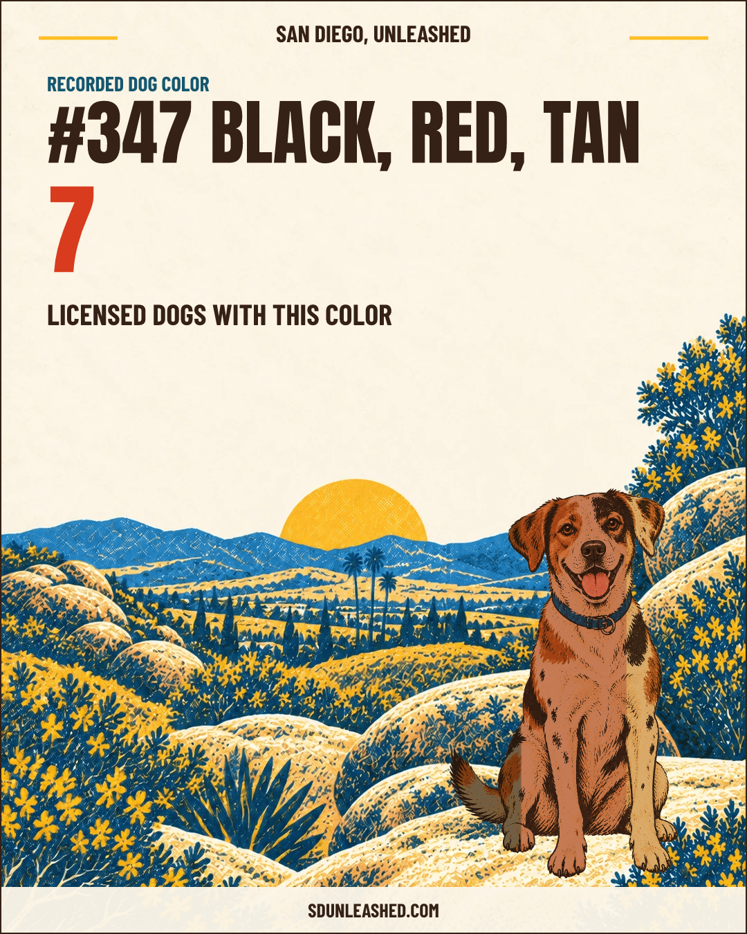 Black, Red, Tan share card