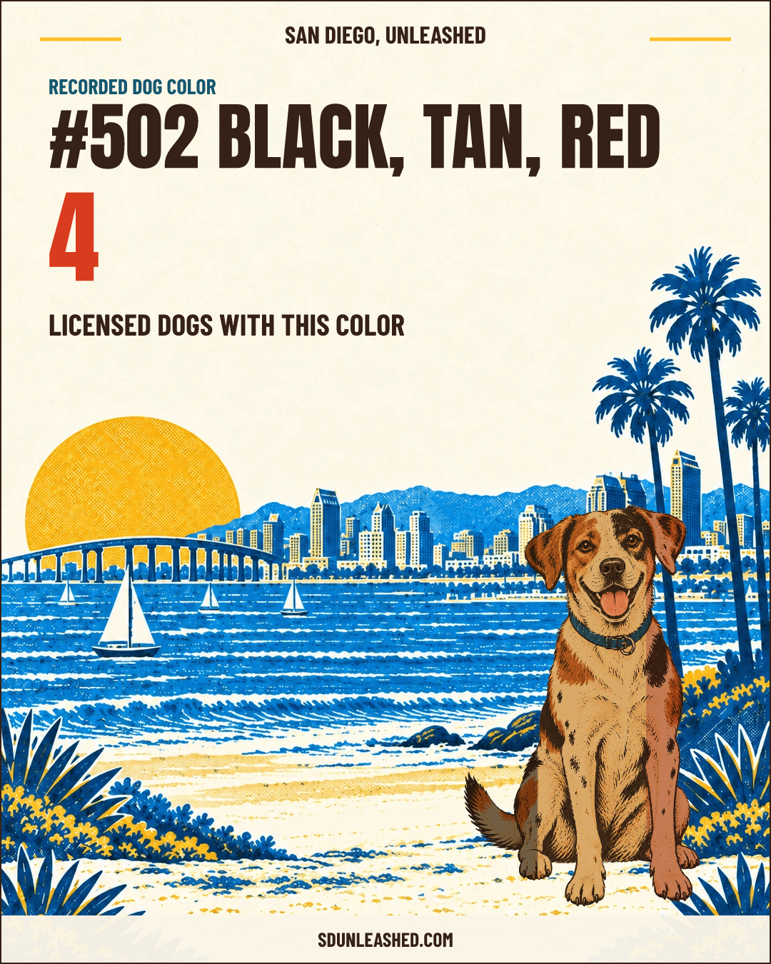 Black, Tan, Red share card