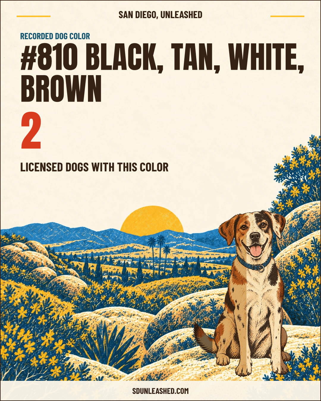 Black, Tan, White, Brown share card