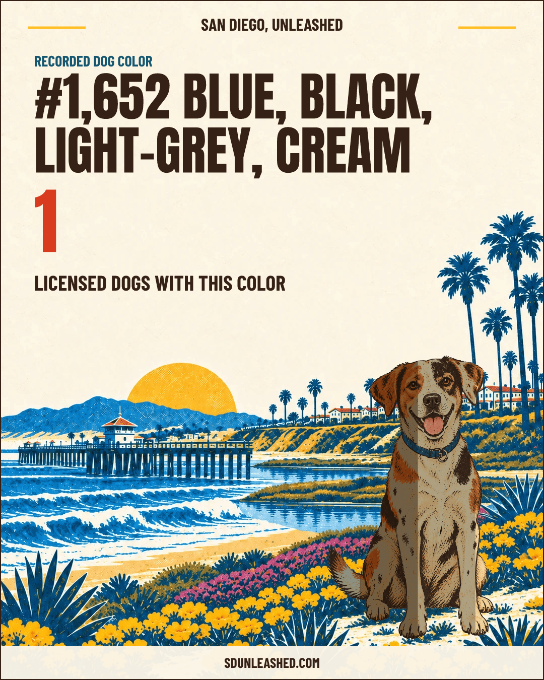 Blue, Black, Light-grey, Cream share card
