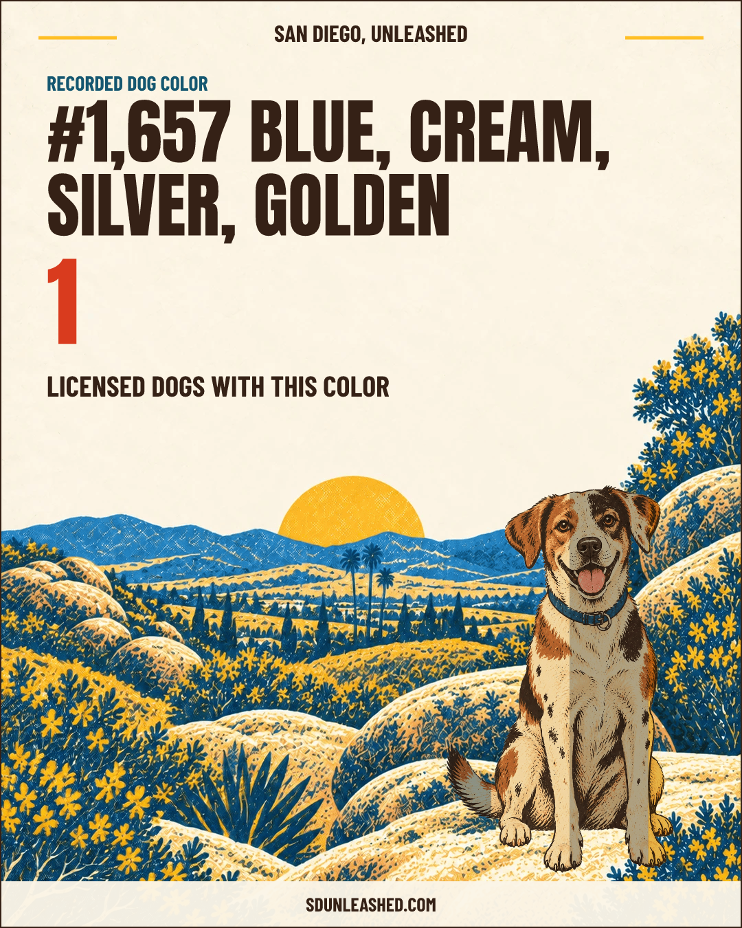 Blue, Cream, Silver, Golden share card