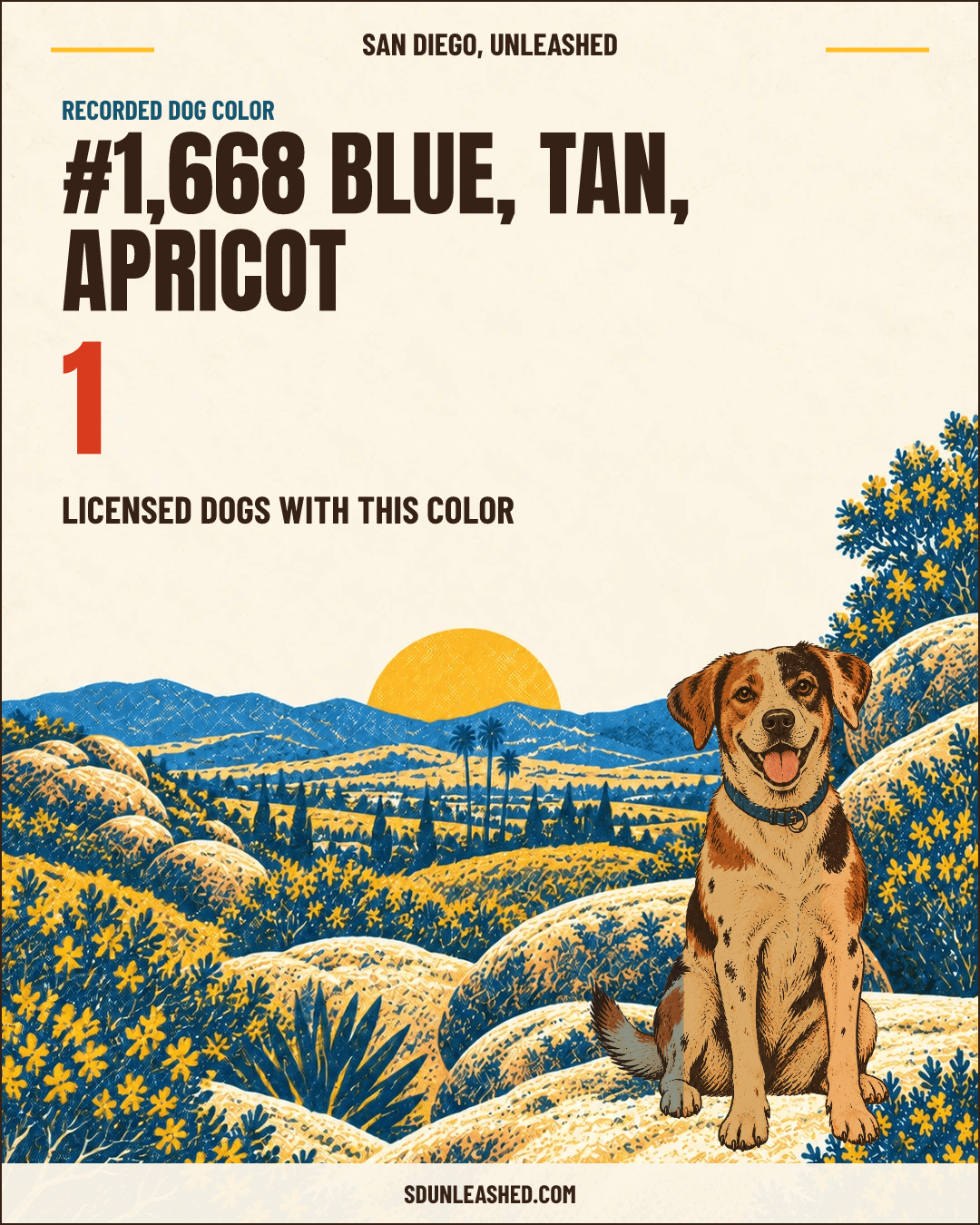 Blue, Tan, Apricot share card