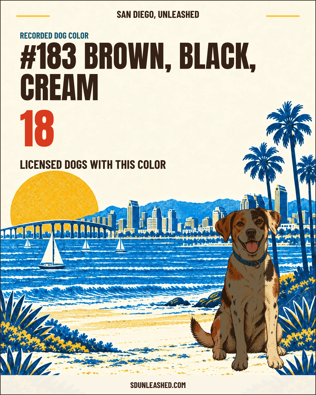 Brown, Black, Cream share card
