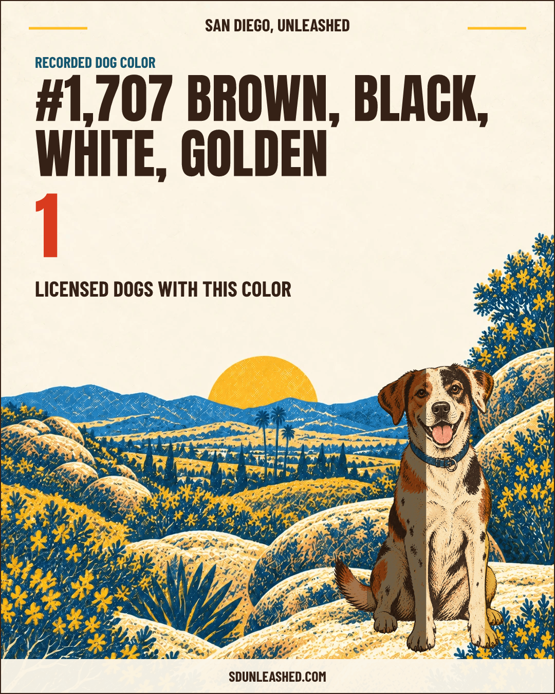 Brown, Black, White, Golden share card