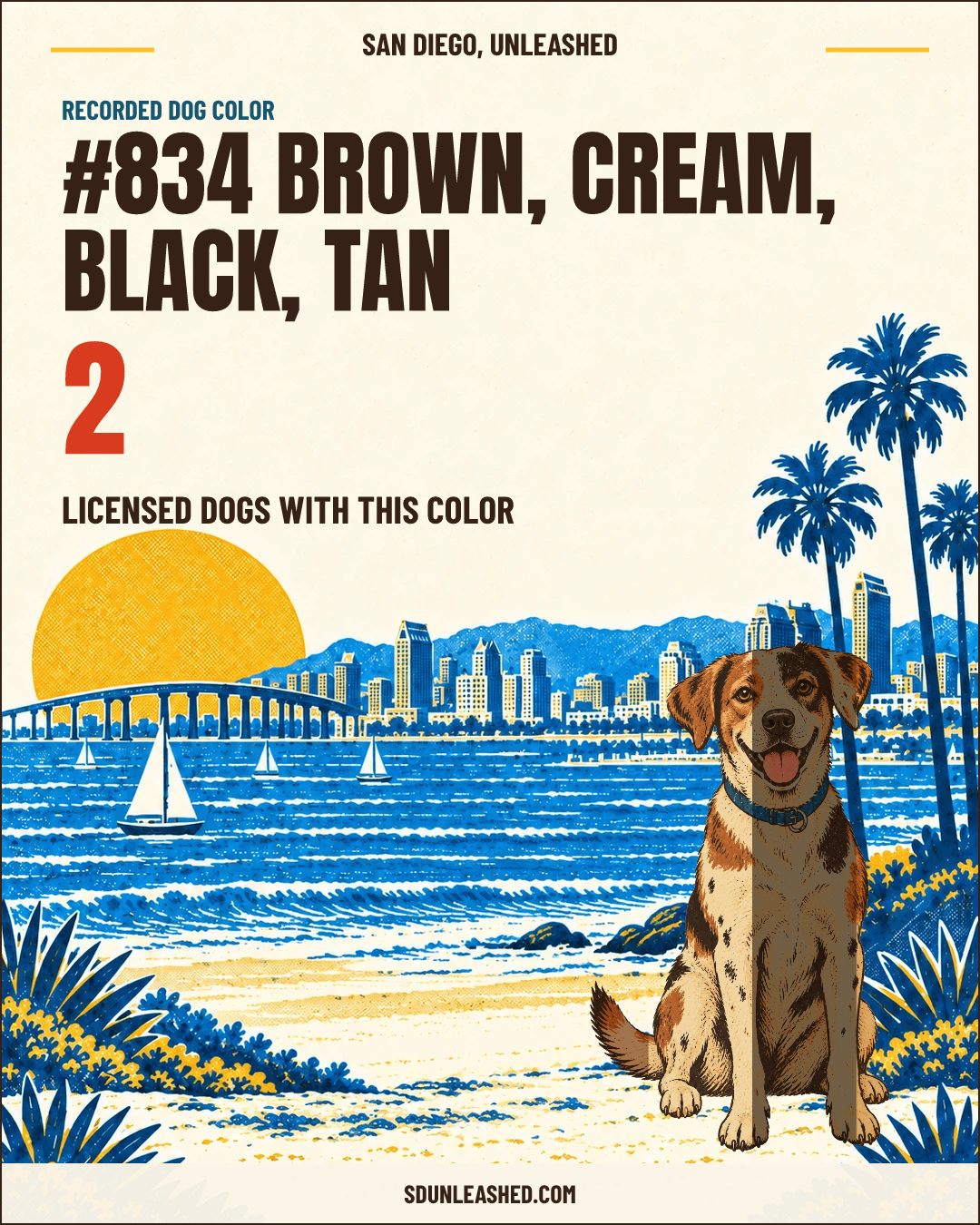 Brown, Cream, Black, Tan share card