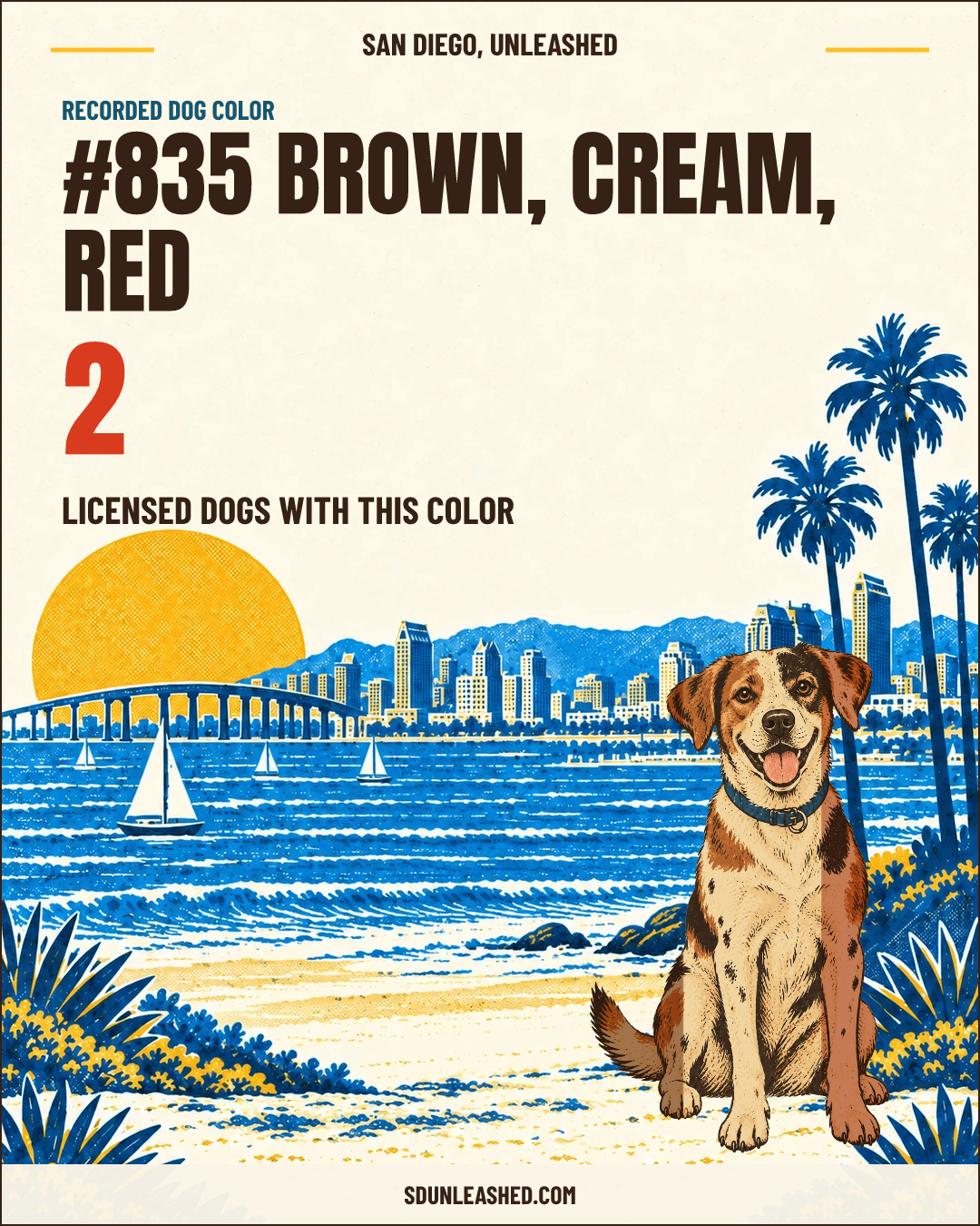Brown, Cream, Red share card