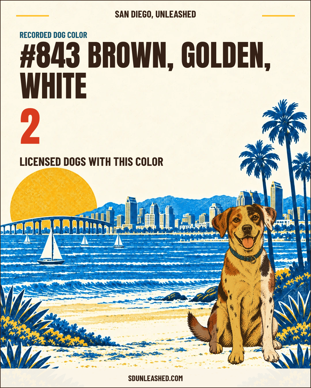 Brown, Golden, White share card