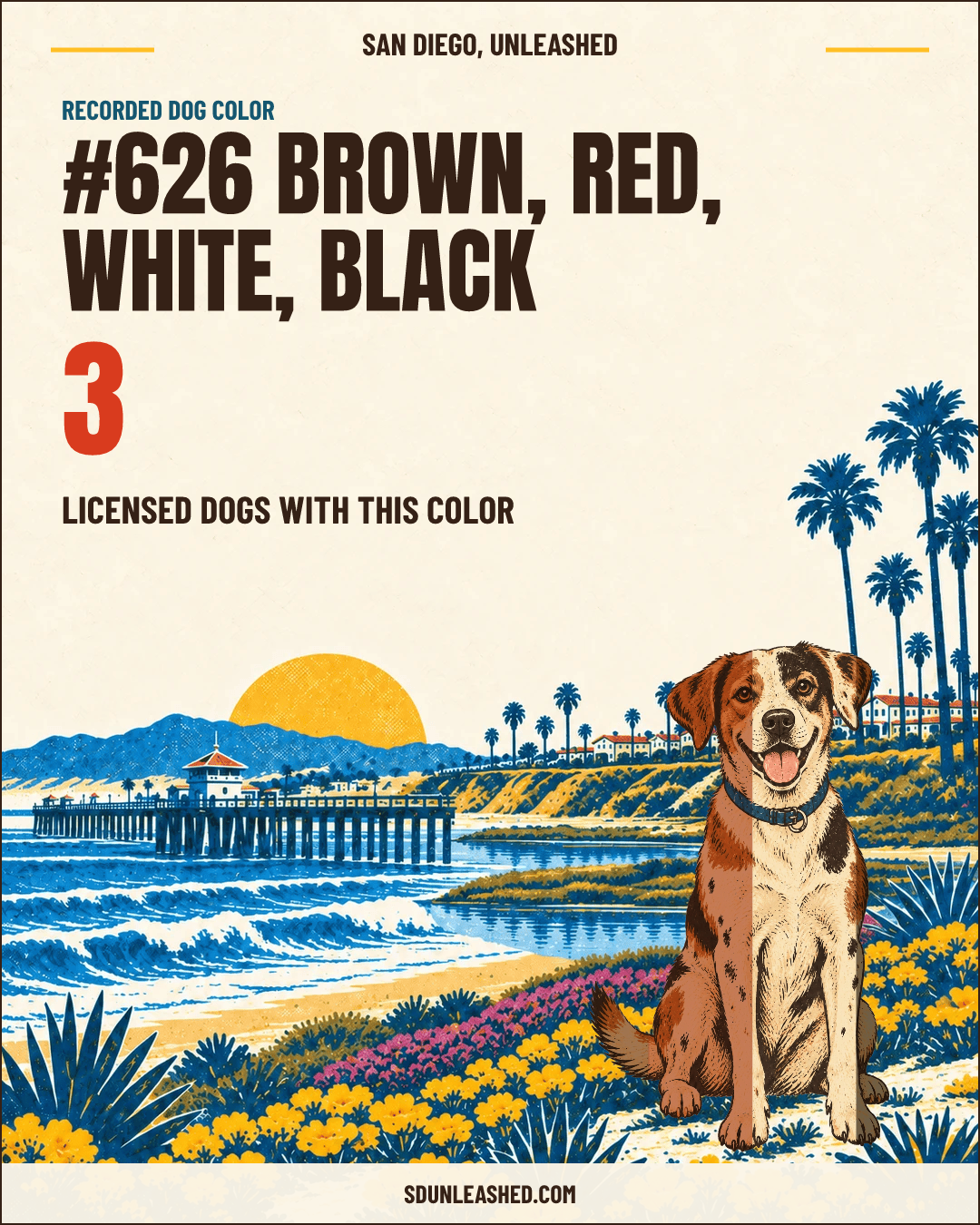 Brown, Red, White, Black share card