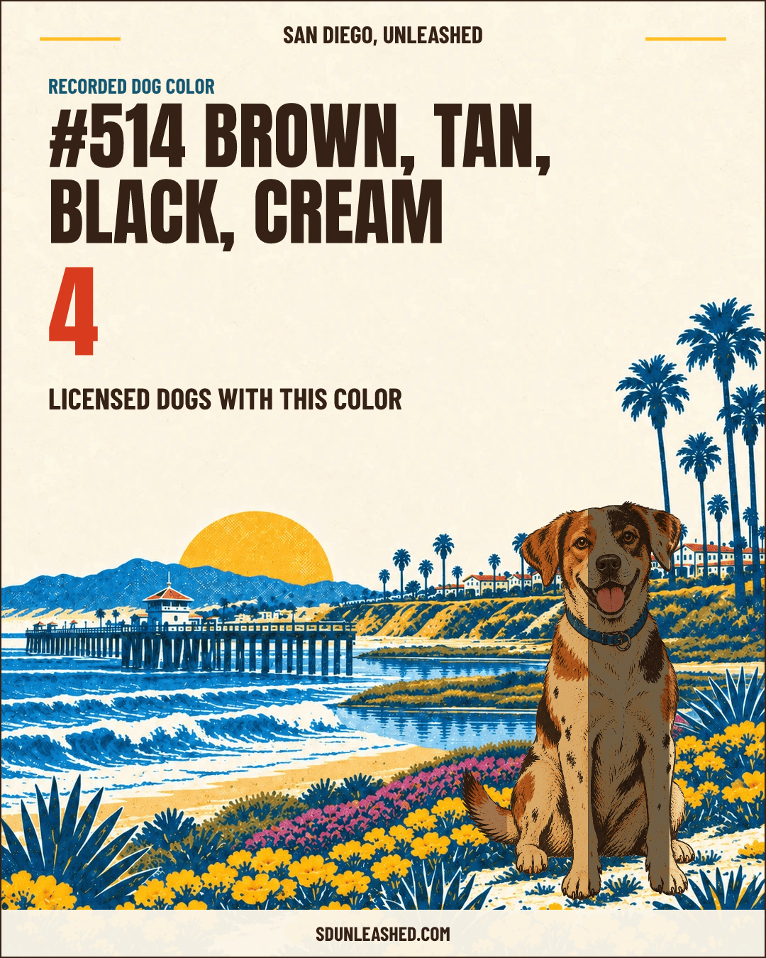 Brown, Tan, Black, Cream share card
