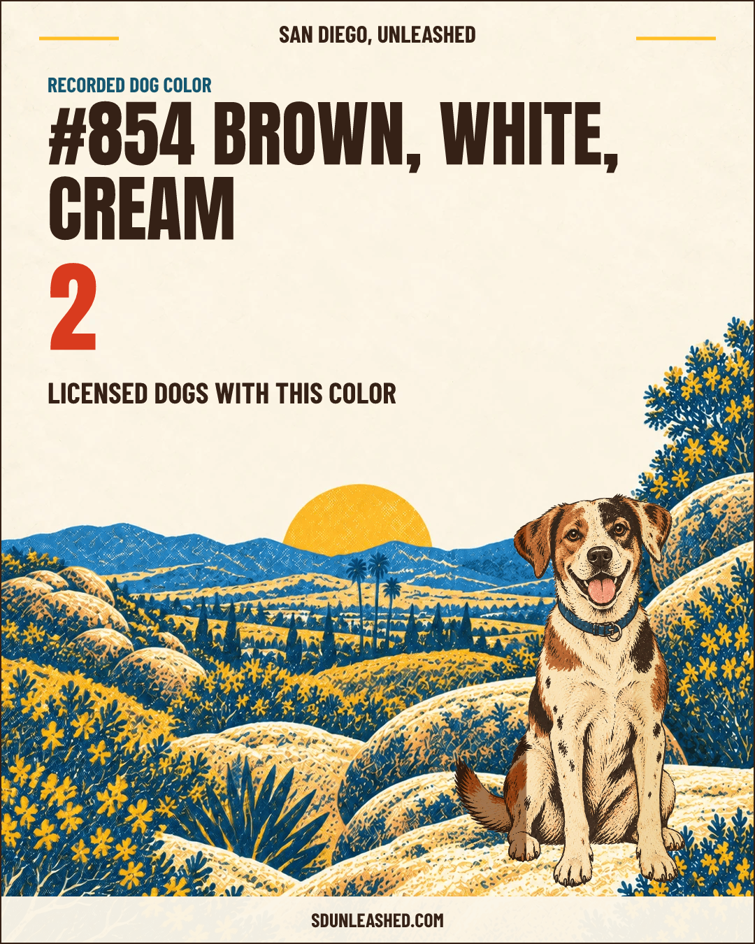 Brown, White, Cream share card
