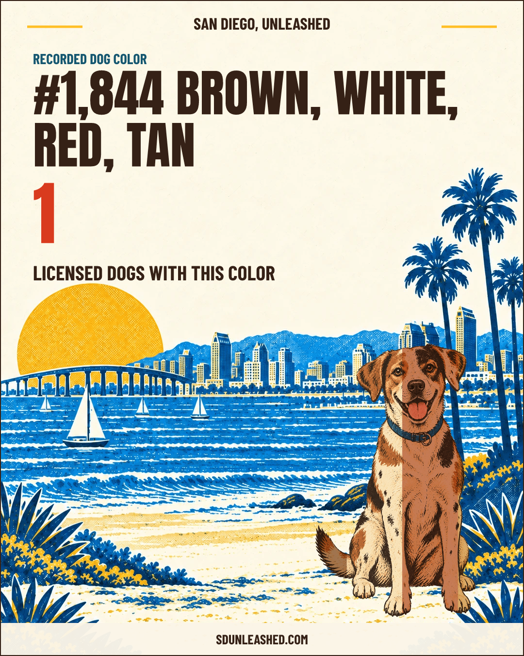 Brown, White, Red, Tan share card