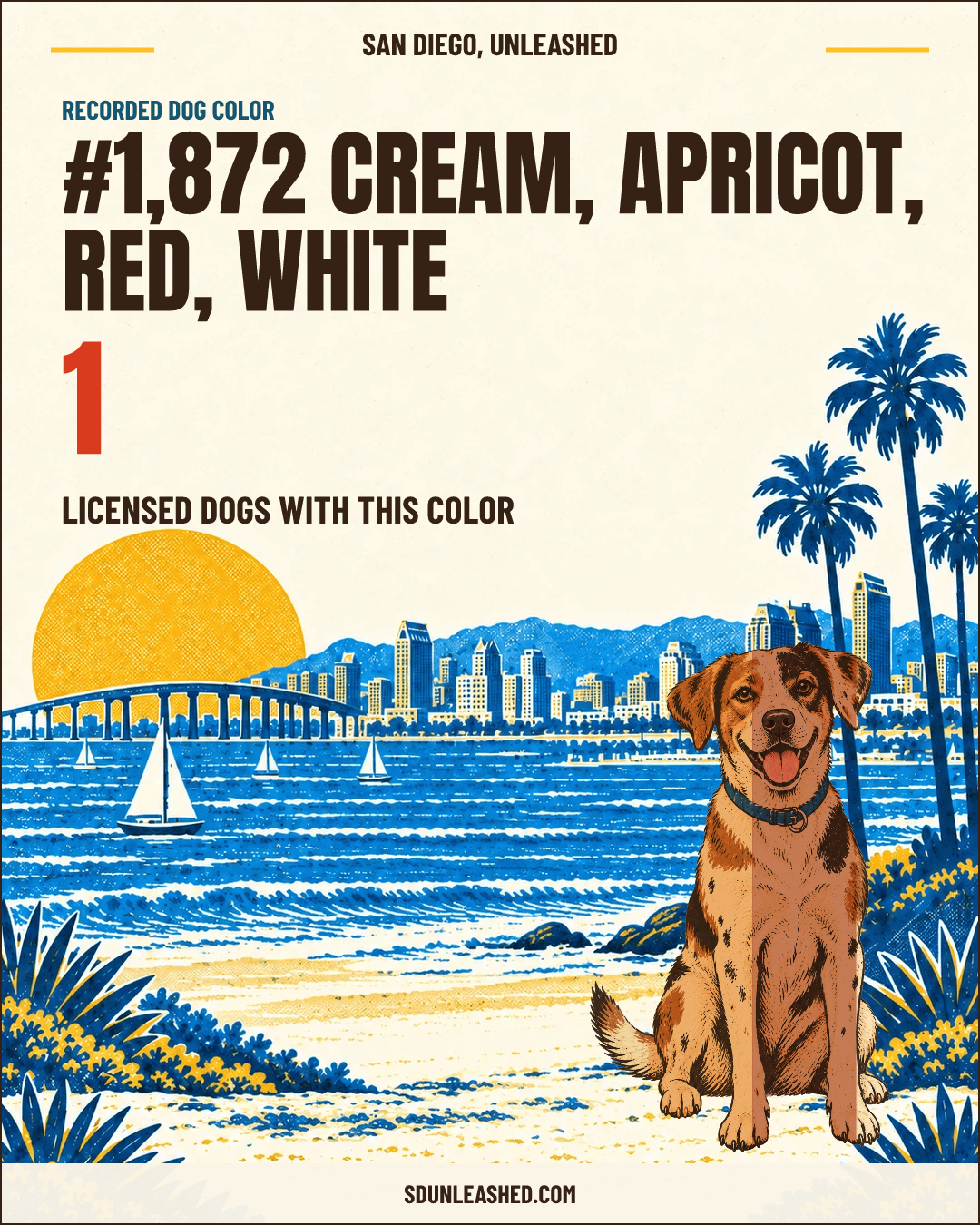 Cream, Apricot, Red, White share card