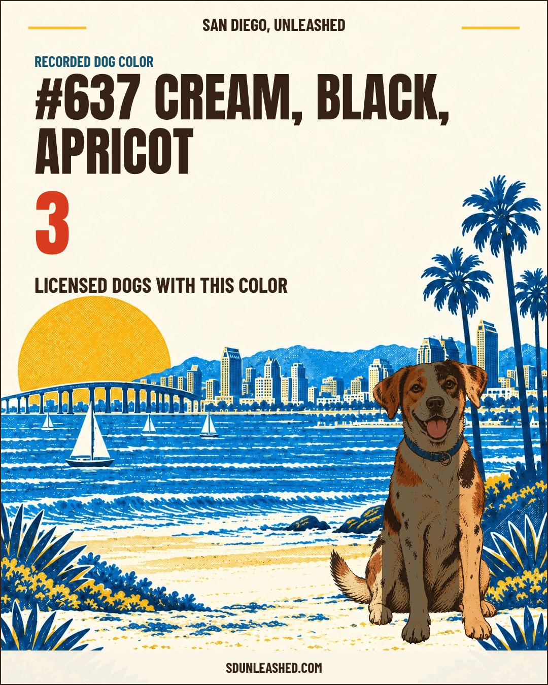 Cream, Black, Apricot share card