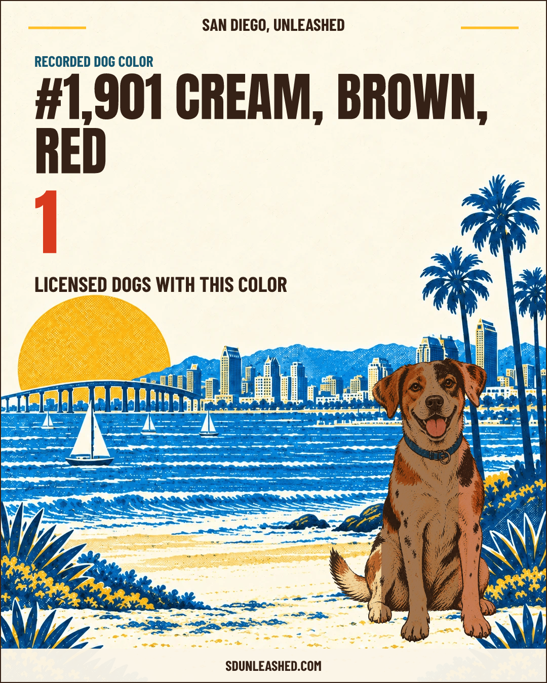 Cream, Brown, Red share card