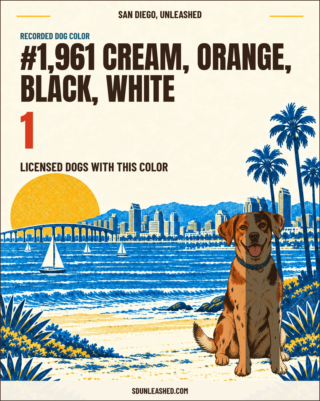 Cream, Orange, Black, White share card