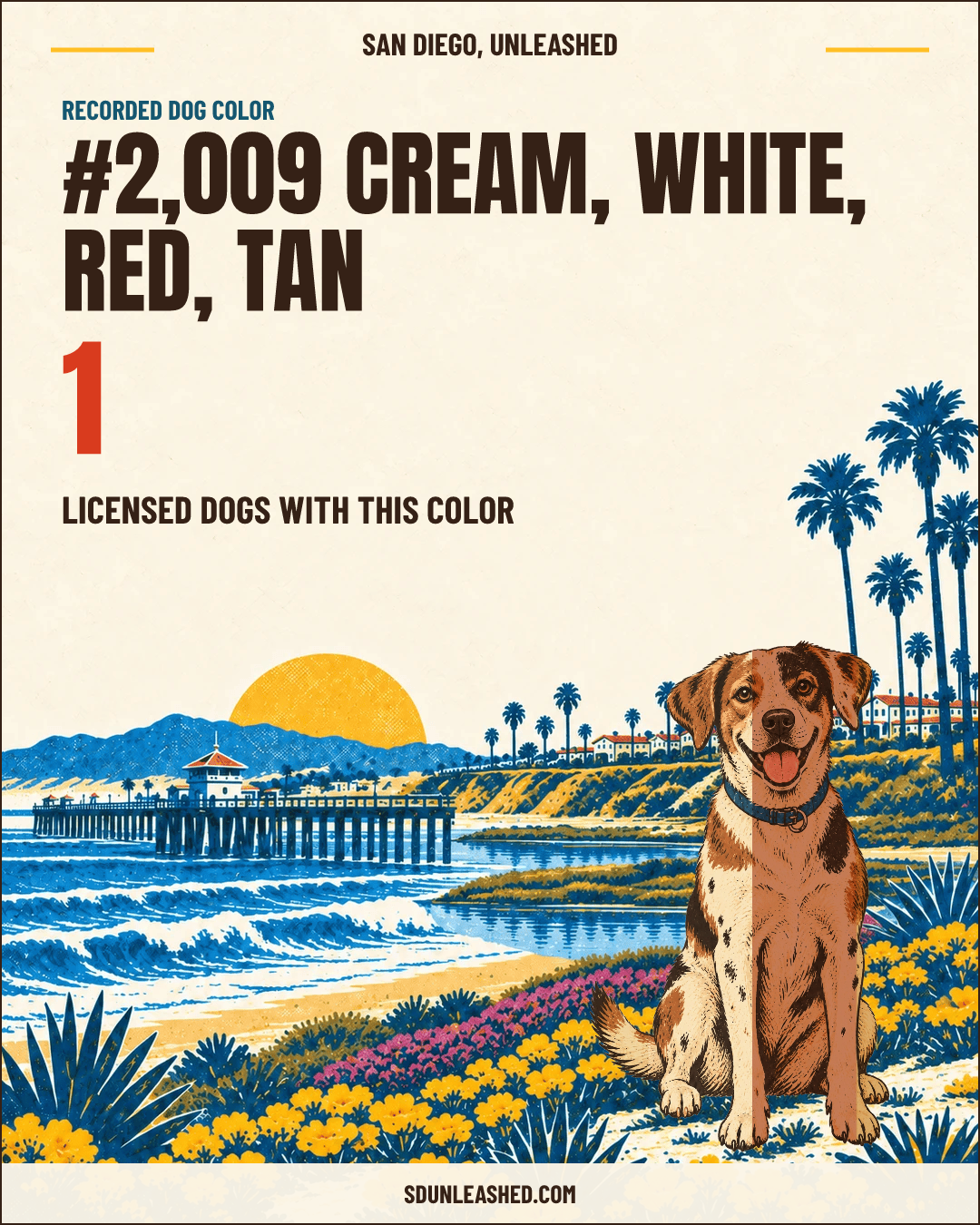 Cream, White, Red, Tan share card