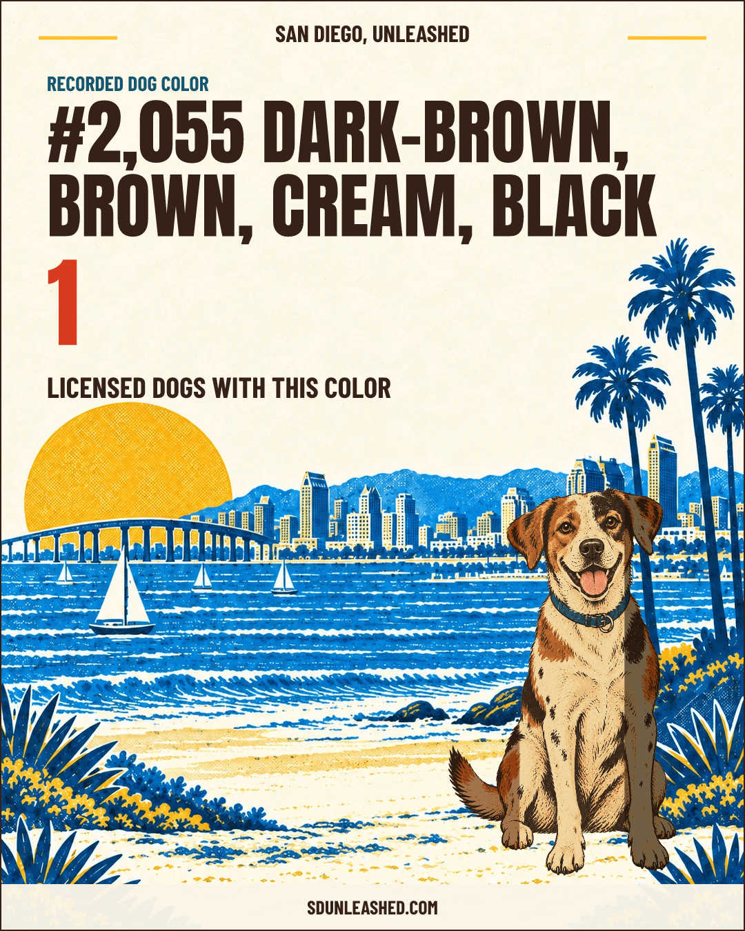 Dark-brown, Brown, Cream, Black share card