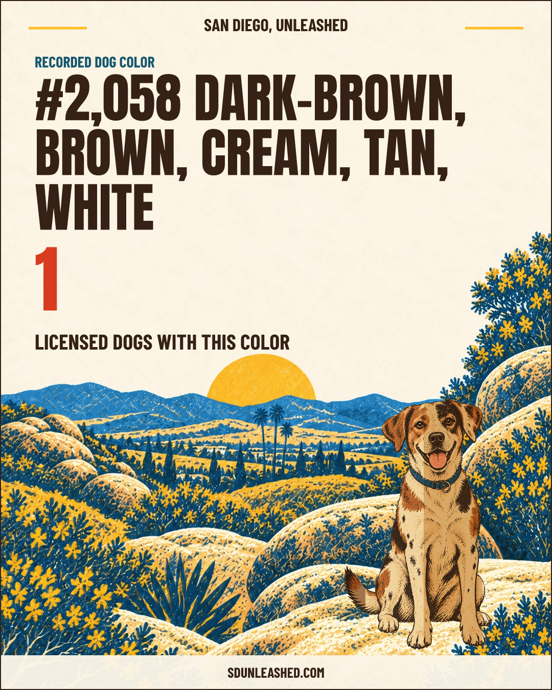 Dark-brown, Brown, Cream, Tan, White share card