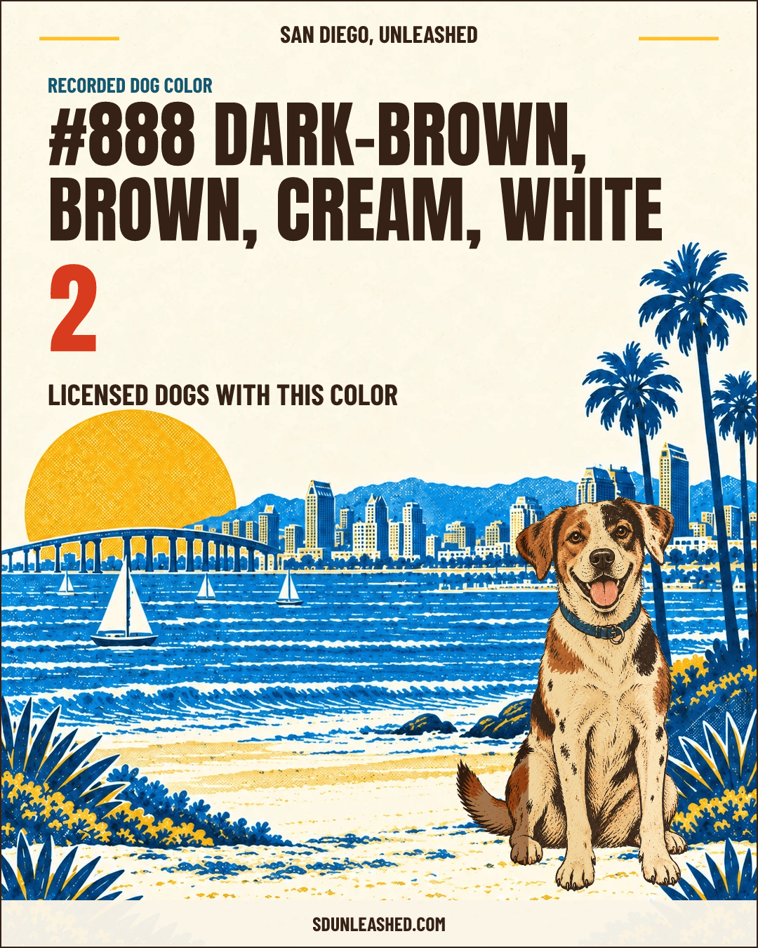 Dark-brown, Brown, Cream, White share card