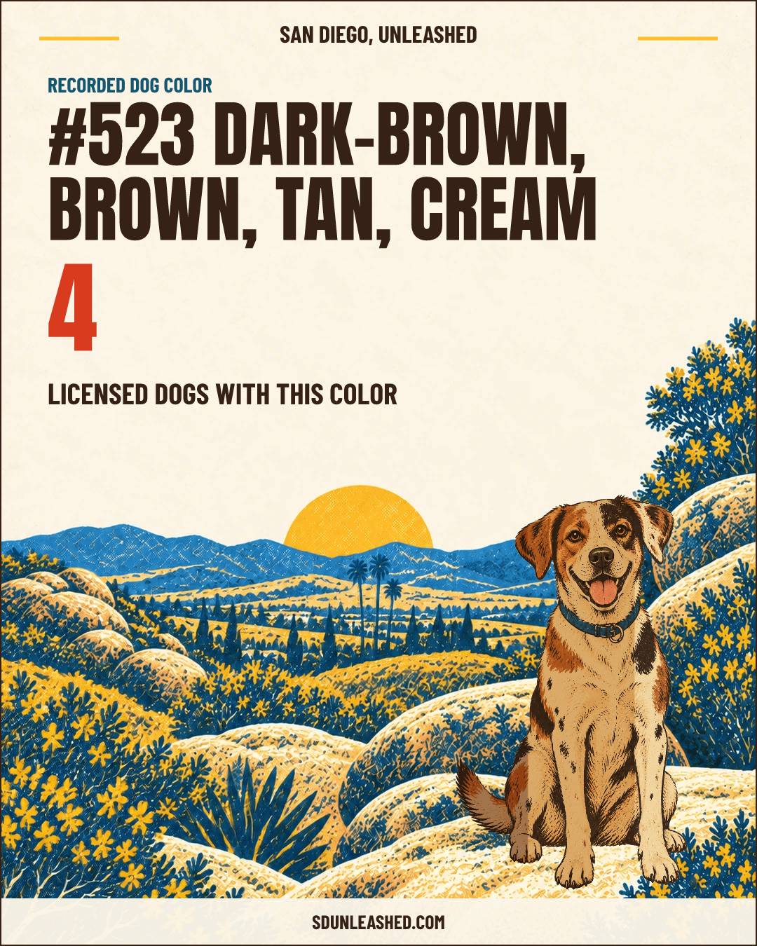 Dark-brown, Brown, Tan, Cream share card
