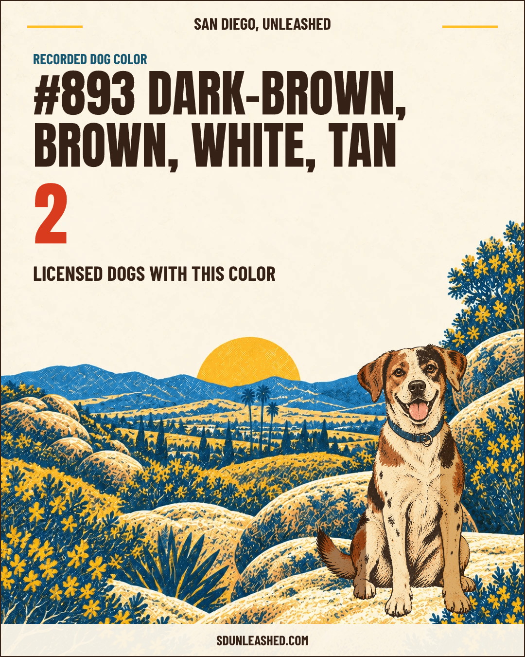 Dark-brown, Brown, White, Tan share card