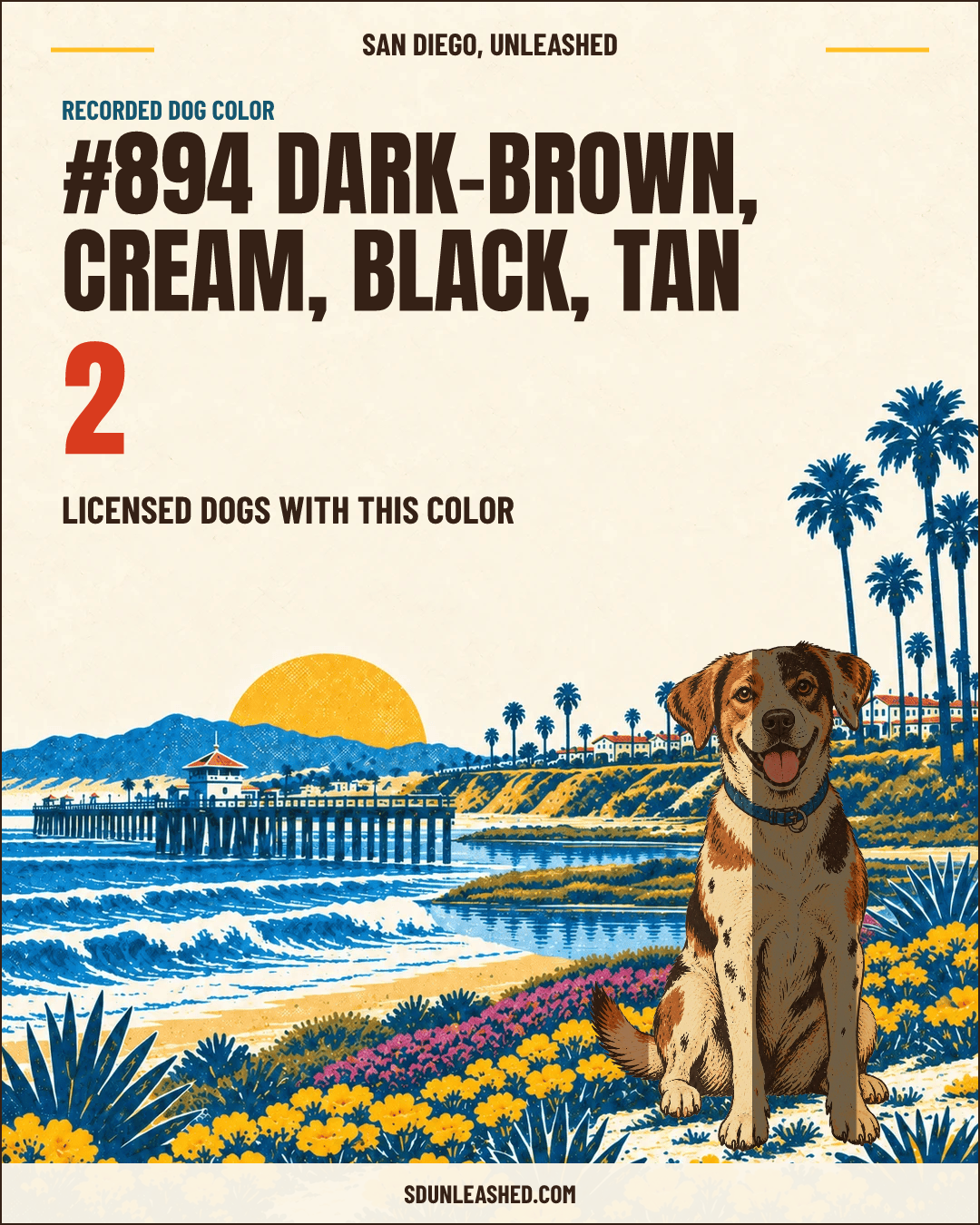 Dark-brown, Cream, Black, Tan share card