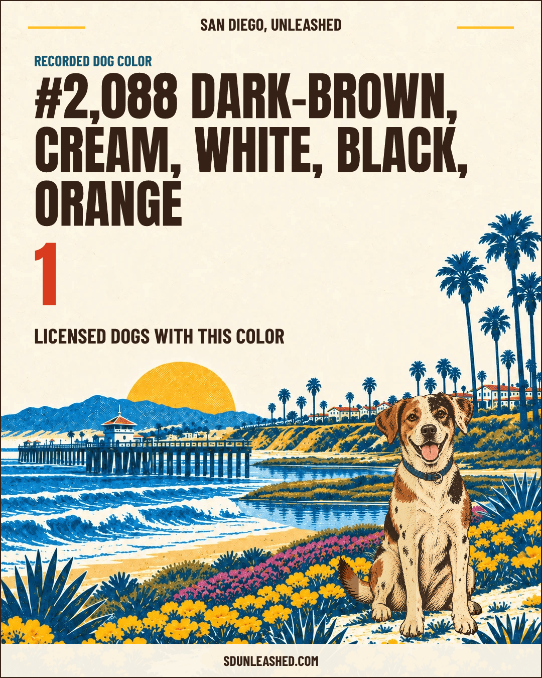 Dark-brown, Cream, White, Black, Orange share card