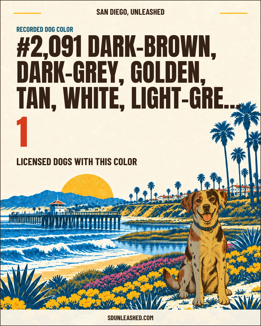 Dark-brown, Dark-grey, Golden, Tan, White, Light-grey, Cream, Black share card