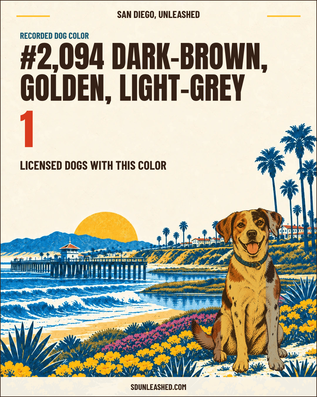 Dark-brown, Golden, Light-grey share card