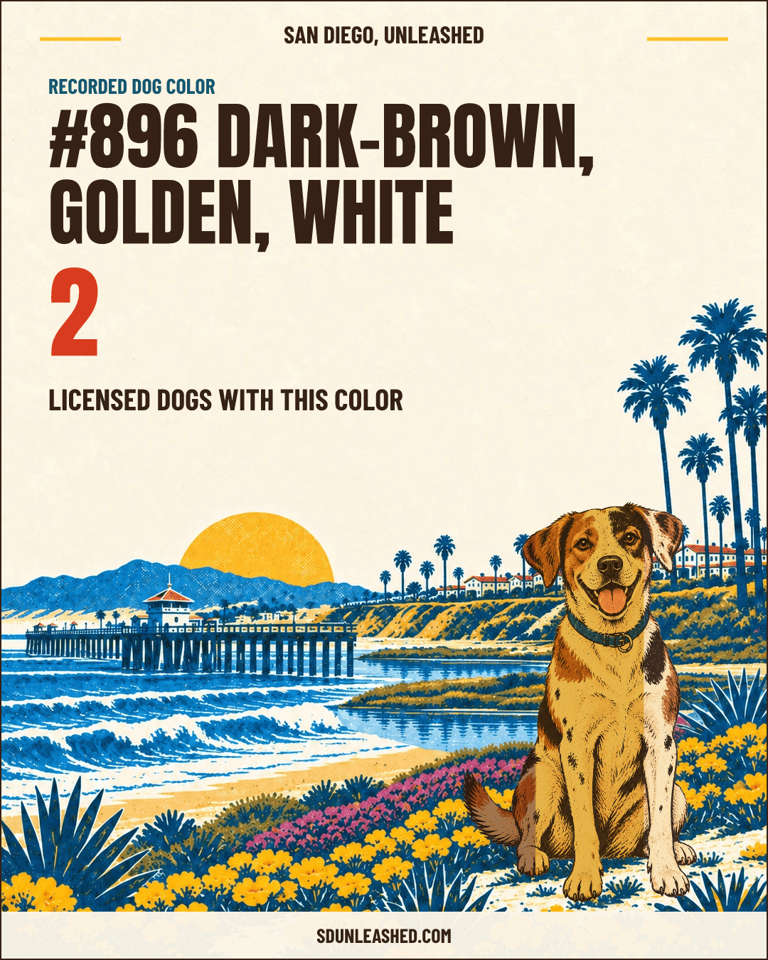 Dark-brown, Golden, White share card