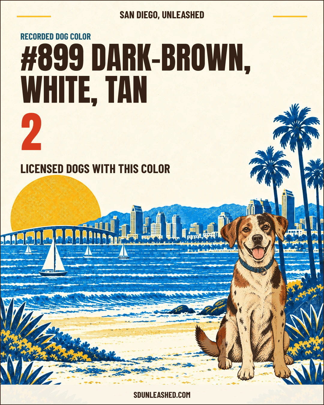 Dark-brown, White, Tan share card