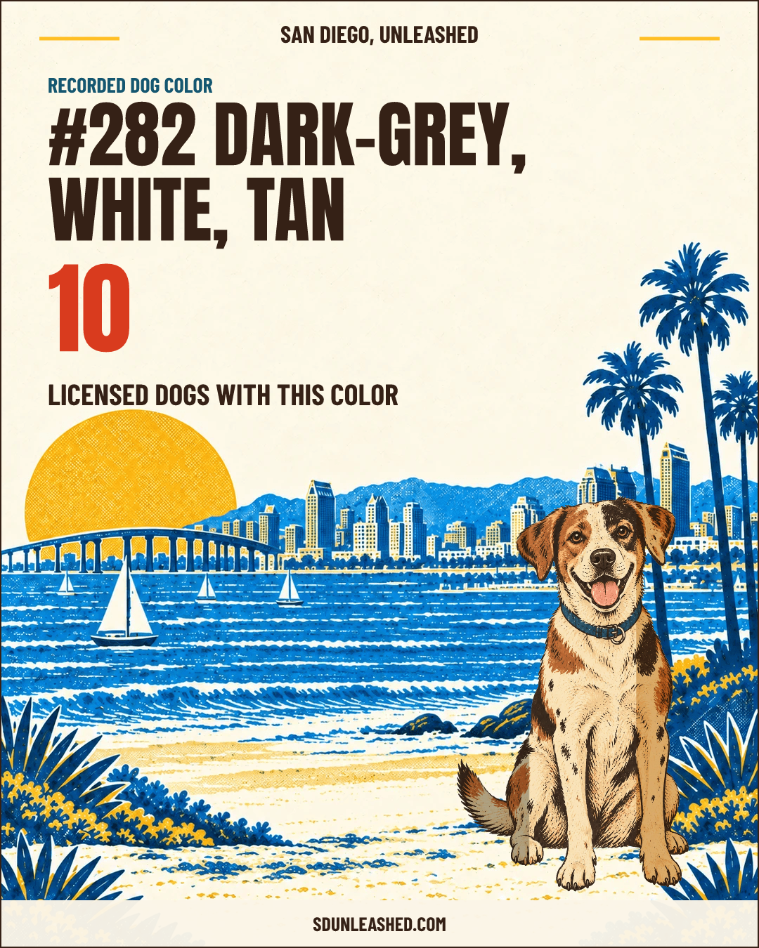 Dark-grey, White, Tan share card