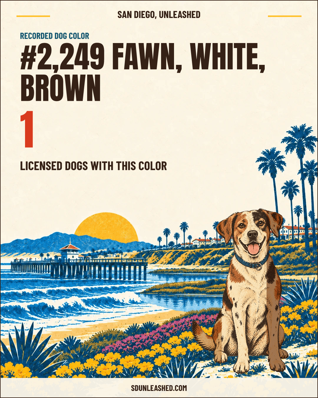 Fawn, White, Brown share card