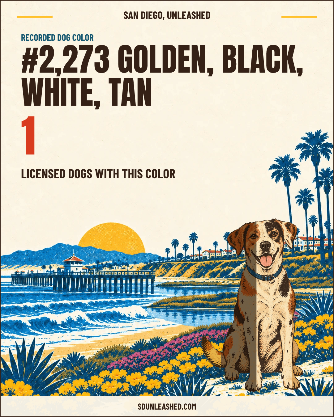 Golden, Black, White, Tan share card