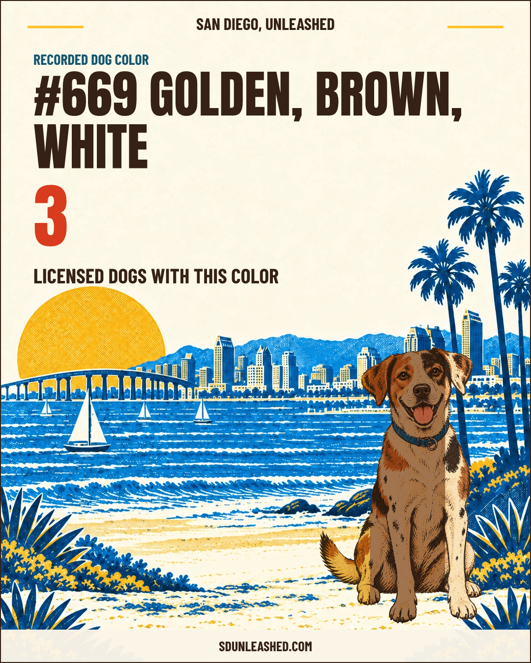 Golden, Brown, White share card