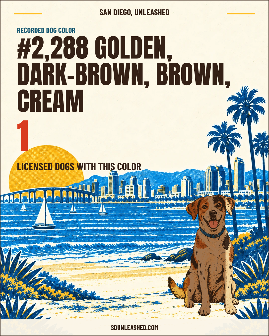 Golden, Dark-brown, Brown, Cream share card