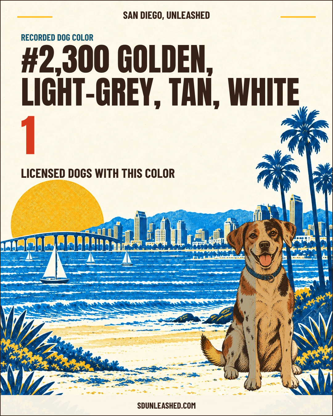 Golden, Light-grey, Tan, White share card