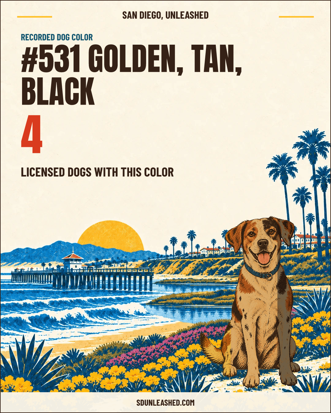 Golden, Tan, Black share card