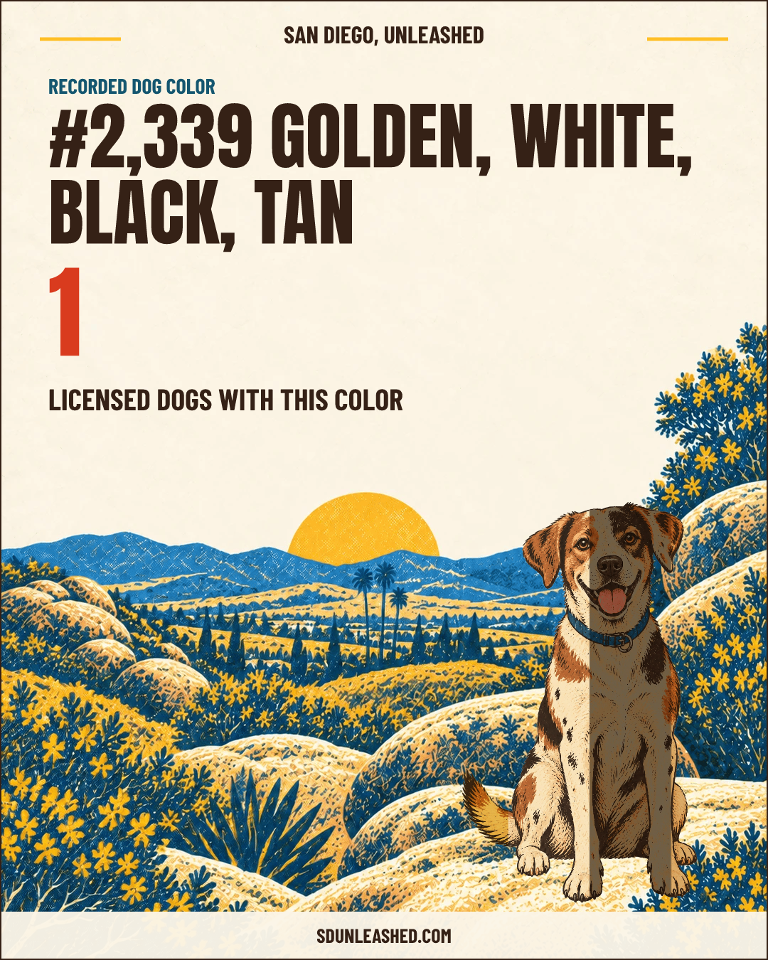 Golden, White, Black, Tan share card