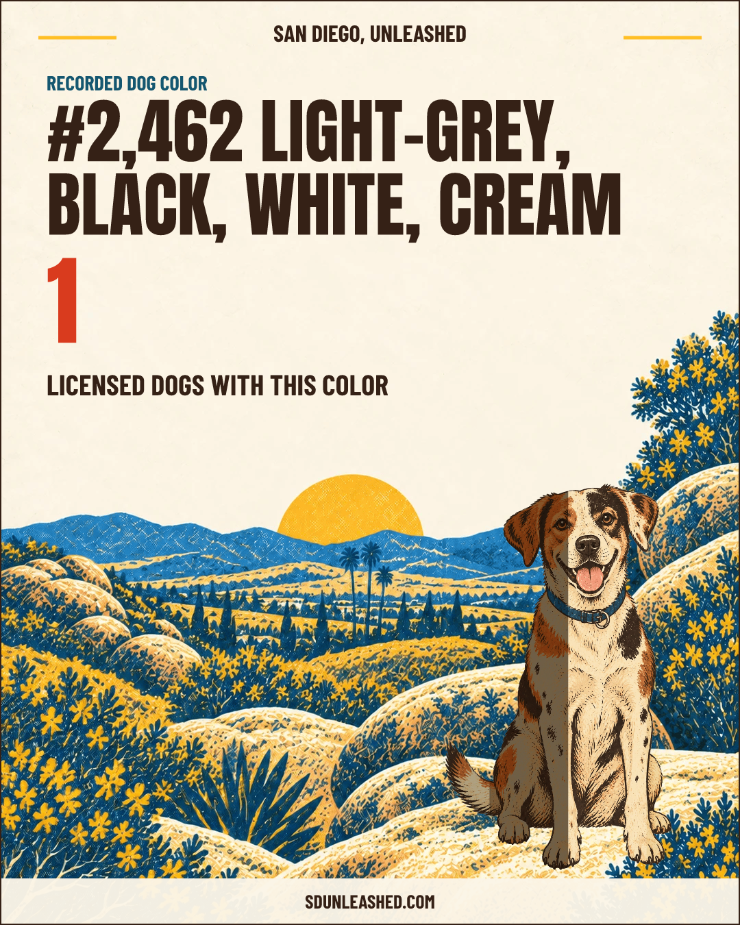 Light-grey, Black, White, Cream share card