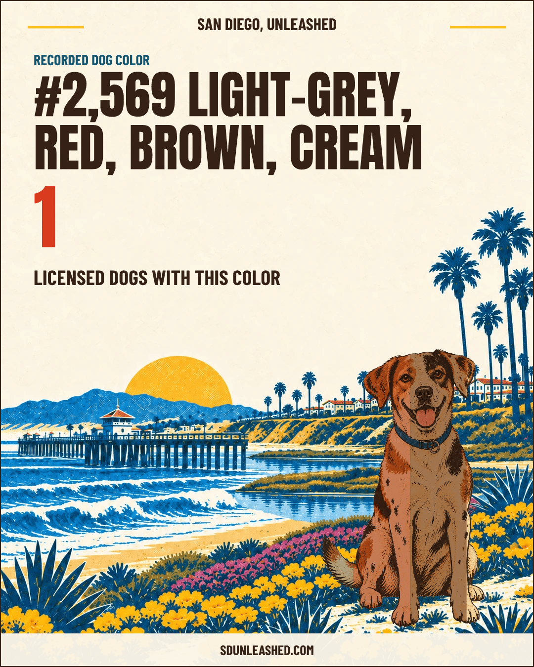 Light-grey, Red, Brown, Cream share card